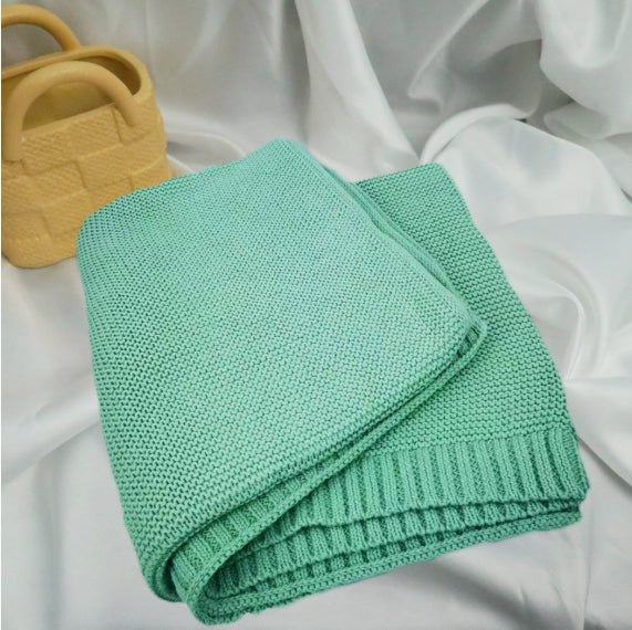 Personalized Knitted Cotton Baby Blanket