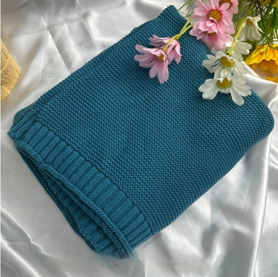 Personalized Knitted Cotton Baby Blanket