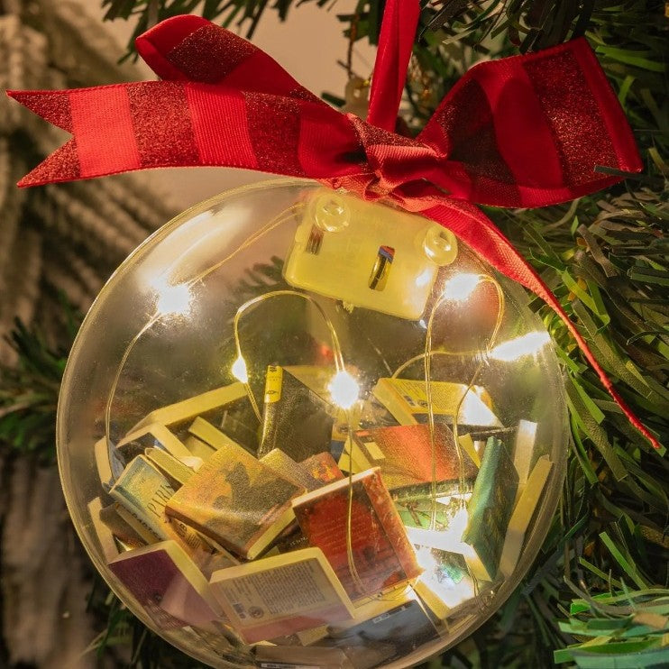 Book-Stack Christmas Ball Ornament