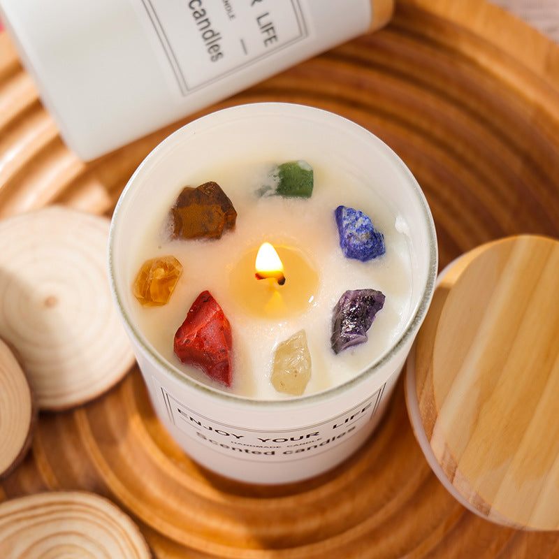 Crystal Aromatherapy Stone Candle