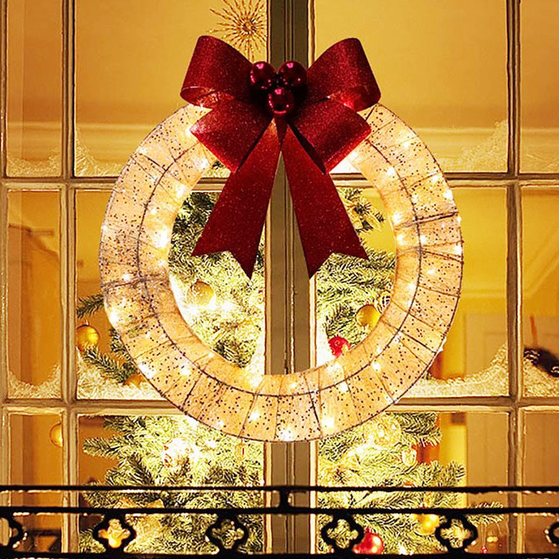 Luminous LED Bow Wreath, 50cm