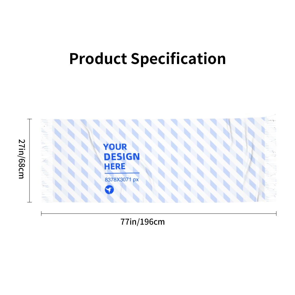 Horizontal Faux Cashmere Thermal Fringe Scarf