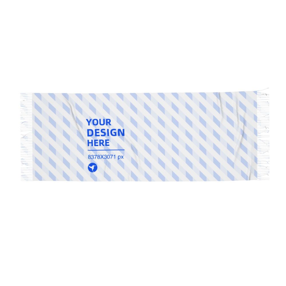 Horizontal Faux Cashmere Thermal Fringe Scarf