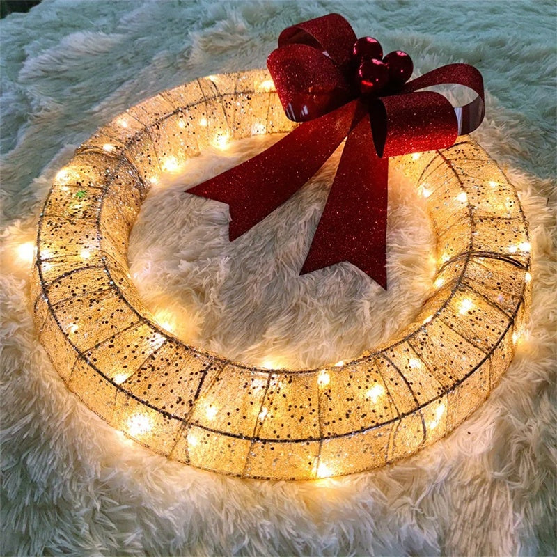 Luminous LED Bow Wreath, 50cm