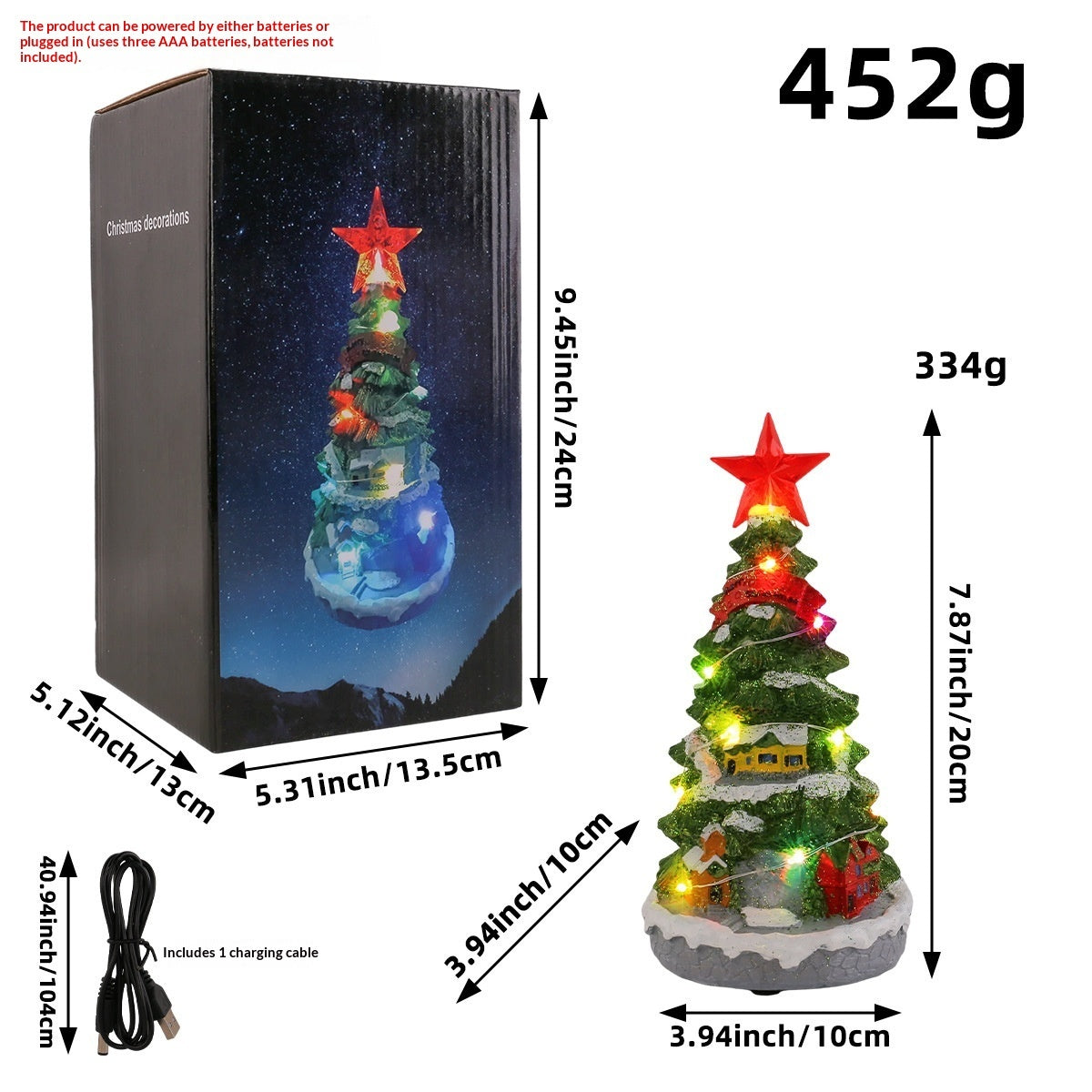 Glowing Christmas Tree Music Box