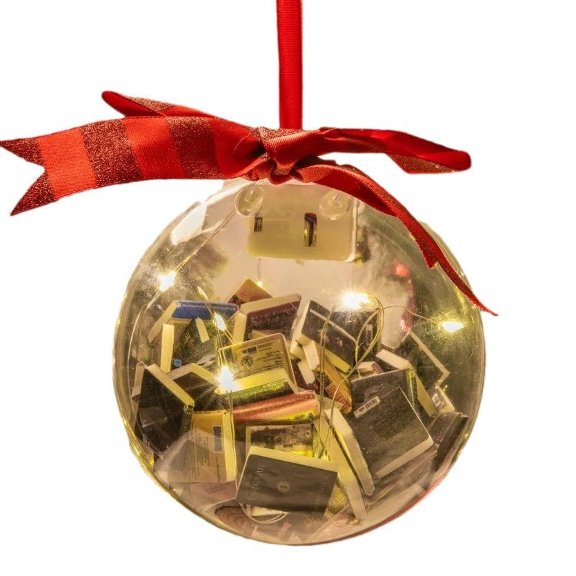 Book-Stack Christmas Ball Ornament