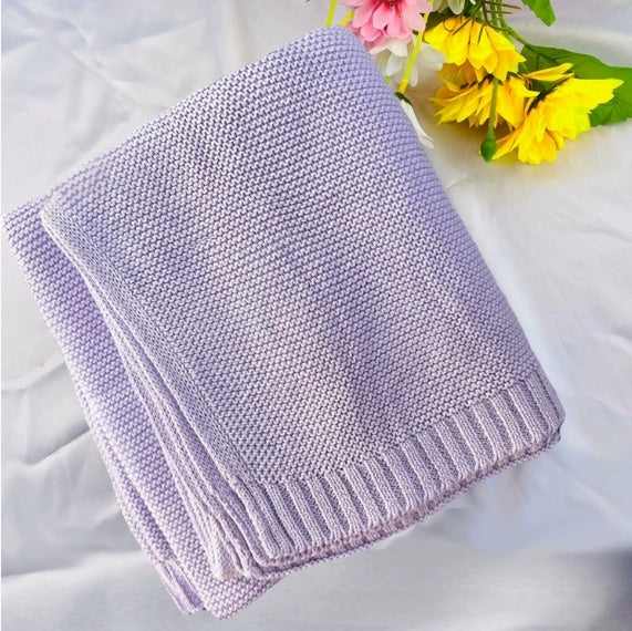 Personalized Knitted Cotton Baby Blanket